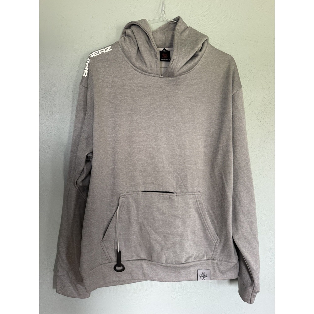 Spiderz Sports Clubhouse Hoodie Mens 2XL Heather Grey Raglan Pouch Pocket Fleece